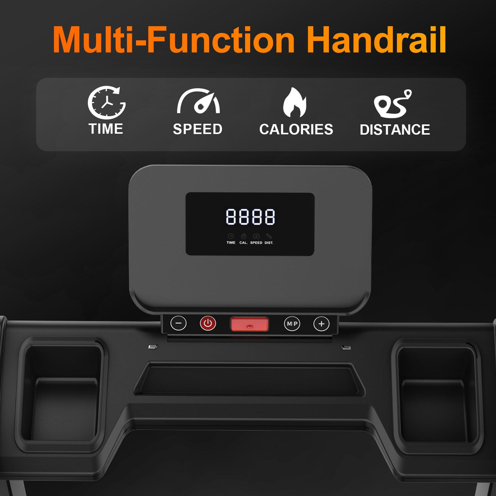 Folding Treadmill With Handles Foldable Treadmill With Led Display Low Noise Treadmill Foldable Running Machine Folding Treadmill With Handles 2.5HP Foldable Treadmill With LED