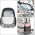 thumbnail image 4 of Bulldog and Dog Paw Print White Pattern 17" Waterproof Oxford School Backpacks for Teens, S-Shape Padded Straps, for School, Travel, Hiking, Camping, 4 of 5