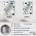 thumbnail image 4 of Designart "Simplified Blue Blooms" Floral Wall Mirror, Printed Blue Wall Mirror, Traditional Bathroom Wall Mirror, Decorative Floral Mirror - 30x40 Inch, 4 of 5