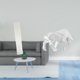 thumbnail image 2 of Pantalla De Lámpara De Papel Para Sala De Estar Con Escultura De Toro De Resina Moderna, Figura Abstracta Para Decoración De Entrada, Mesa, Escritorio Y Estante., 2 of 8