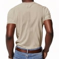 thumbnail image 3 of LWavelet Ribbed V Neck Men's Short Sleeve T-Shirt Ideal for Casual Commute and Daily Wear Khaki L, 3 of 8