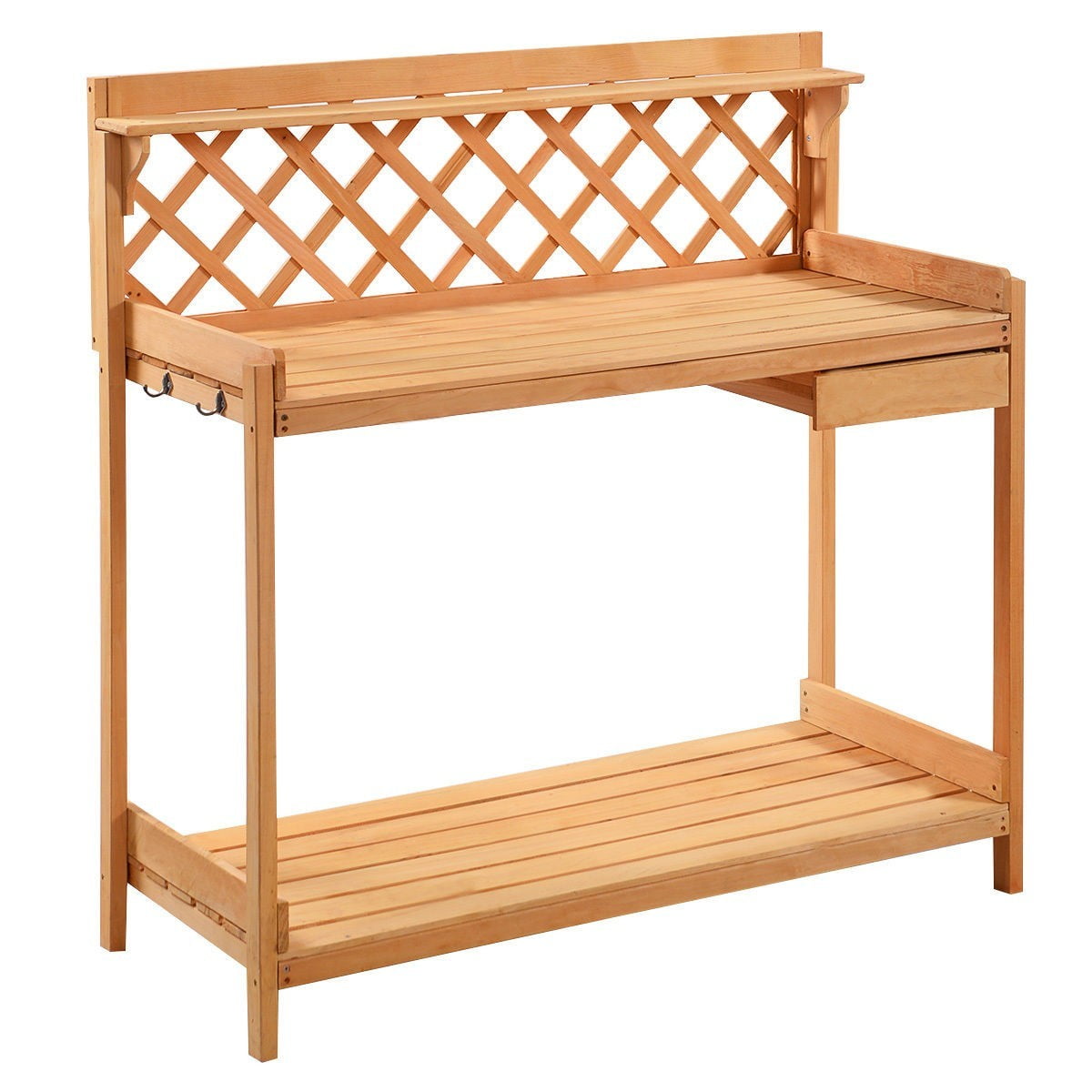 Potting Bench Outdoor Garden Work Station Planting Solid Wood Construction