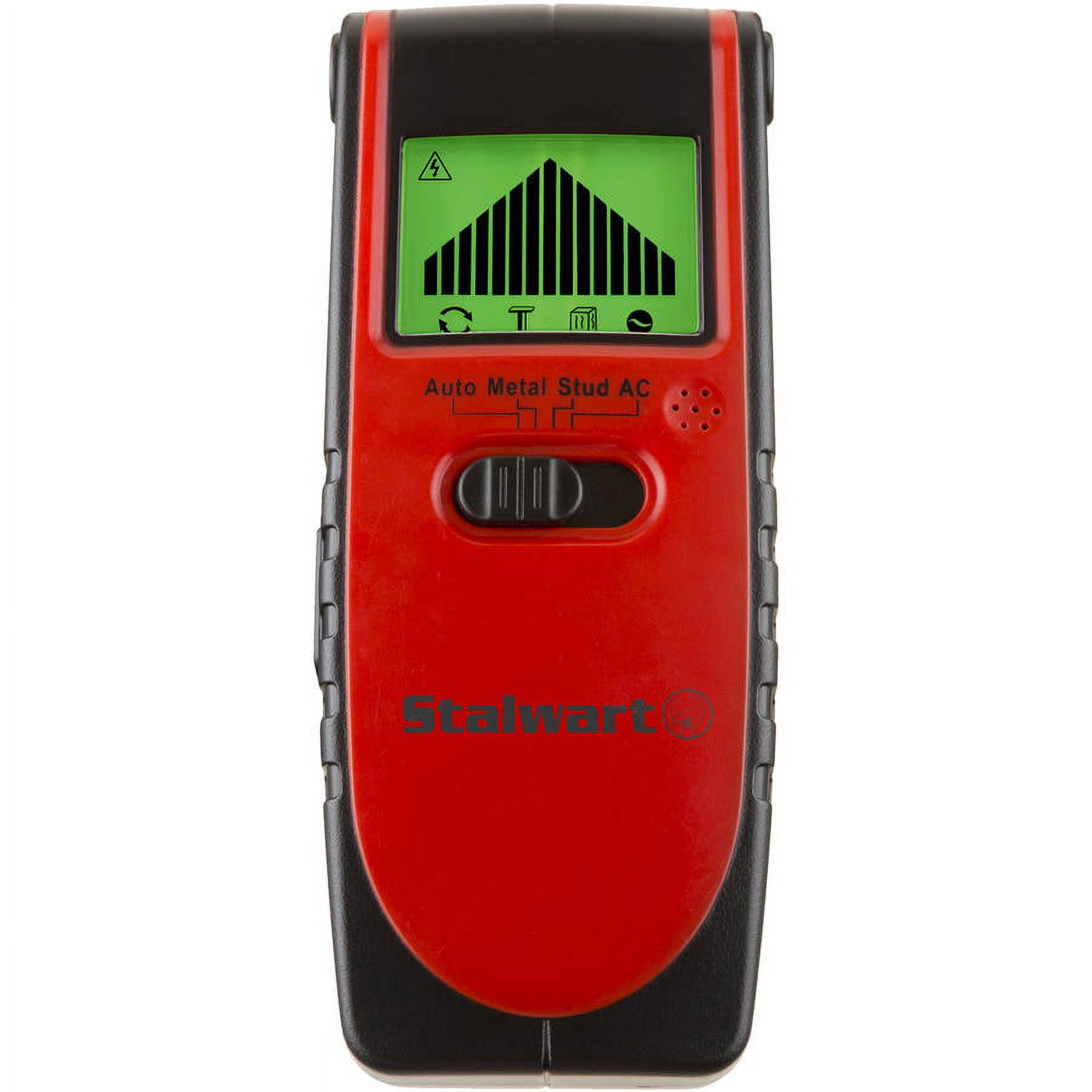 Stalwart 3-in-1 Compact Stud Finders Electronic Wood and Metal Detector and Live Wire Sensor with Backlit LCD Screen with 9 V Battery