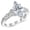 Platinum, variant on 1 Carat Center 14K White Gold LAB GROWN DIAMOND Designer Four Prong Pave Set Round Marquise Cut Diamond Engagement Ring (D-E Color VS1-VS2 Clarity) Size: 4