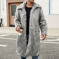 thumbnail image 6 of Miluxas Faux Fur Coats for Men Warm Winter Long Cardigan Jackets Long Sleeve Fleece Jacket Parka Outerwear Gray, 6 of 8