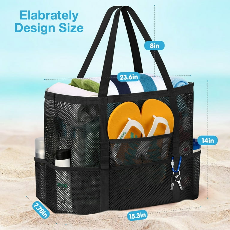VIFUUR Mesh Beach Bag Large Toy Beach Tote Bag MAX Capacity 40L 8