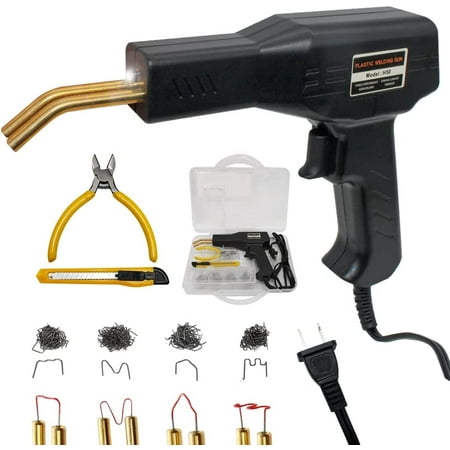 

Handy Plastics Welder Garage Tools 50W Hot Stapler Plastic Repairing Kit 600PCS Hot Staples Plastic Welding Kit for Car Bumper with 4 Types of Flat/ Outside/ Inside/ Wave Staples