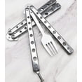 thumbnail image 3 of 2 Pcs Butterfly Fork And Spoon Set, Tactical Butterfly Spoon Folding Stainless, 3 of 5