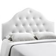 Hawthorne Collection King Vinyl Tufted Panel Headboard in White