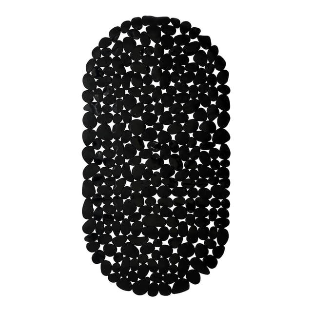 Tapete Para Baño Flowell Pvc Negro 68X36 Cm