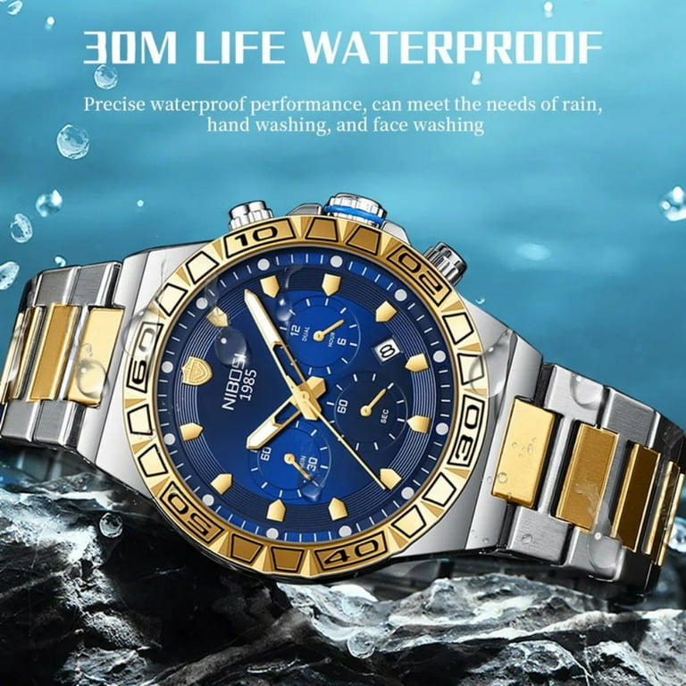 NIBOSI Luxury Quartz Man Watch Waterproof Luminous Date Men Watch