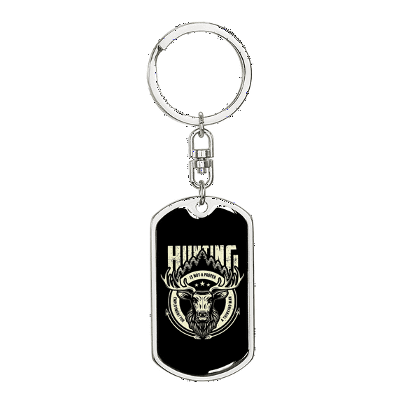 Hunting Employment Stainless Steel or 18k Gold Premium Swivel Dog Tag Keychain