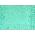 thumbnail image 1 of Ahgly Company Machine Washable Indoor Rectangle Solid Turquoise Blue Modern Area Rugs, 2' x 3', 1 of 4