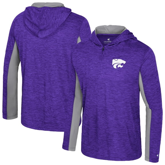 Men's Colosseum Purple Kansas State Wildcats Always Sunny Quarter-Zip Hoodie