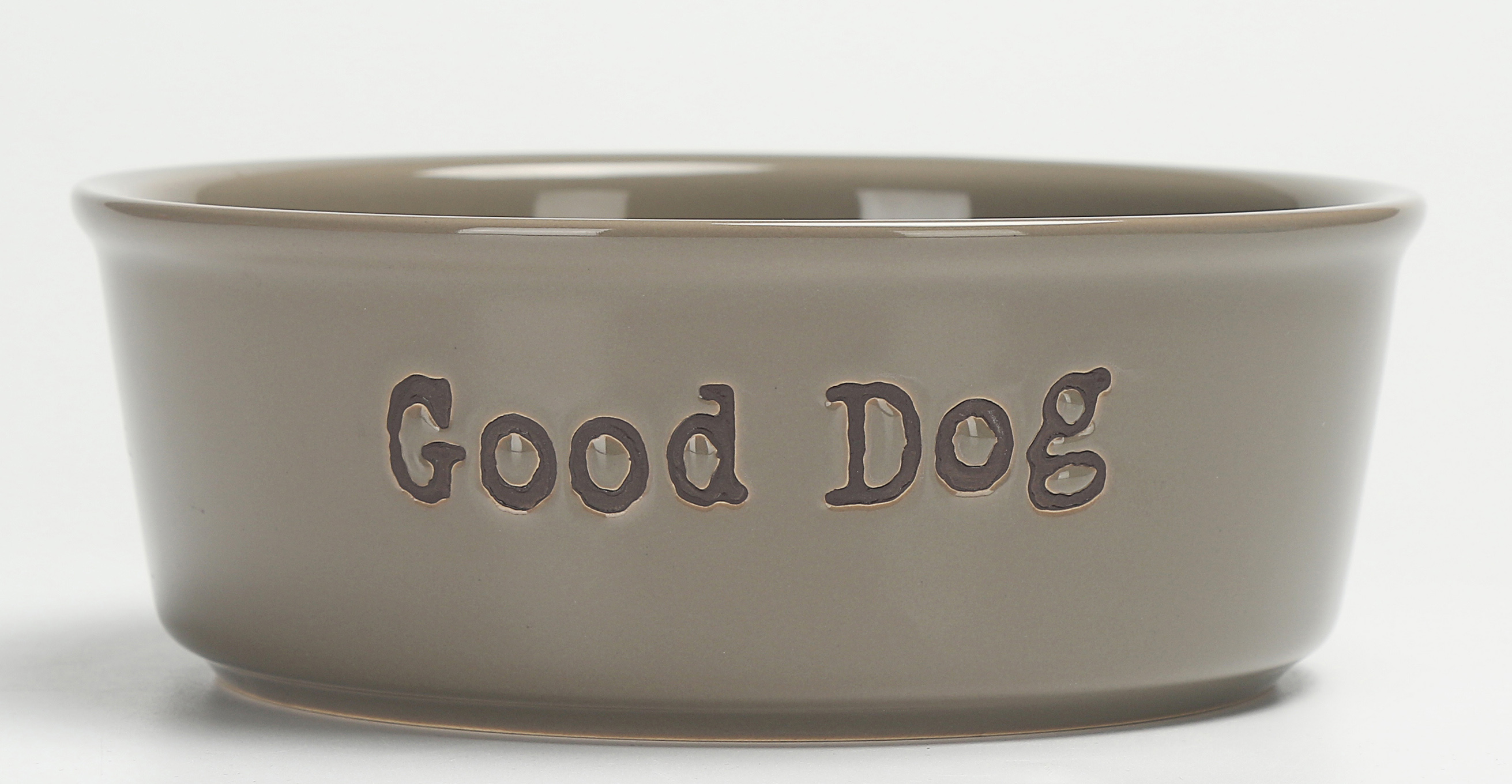 Vibrant Life Ceramic Feed Me Pet Bowl, Gray, Large