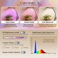 thumbnail image 3 of Soporte para plantas PRAISUN de 130 cm con luces de cultivo de 8 niveles, color marrón rústico, 3 of 9