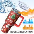 thumbnail image 3 of 40oz Xmas Cup with Handle and Straw, Snowman Stainless Steel Insulated Tumbler Holiday Gift, 3 of 4