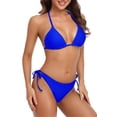 thumbnail image 1 of BeautyIn Women's Two Pieces Bikini Swimsuits Padded Top Tie Side Triangle Bathing Suit, 1 of 7