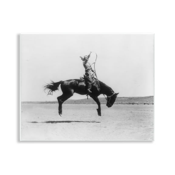 Stupell Industries Galloping Rodeo Cowgirl Animals Photography Unframed Art Print Wall Art, 14 x 11