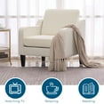 thumbnail image 5 of VINGLI Mid-century Modern Accent Chair,Beige Fabric Accent Chair for Living Room Upholstered Armchair with Scooped Arms for Bedroom,Apartment,Studio,Office,Waiting Room, 5 of 6