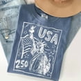 thumbnail image 2 of Statue of Liberty Shirt, 250th Anniversary USA Tee, Trendy 4th of July Apparel, America 250 Retro Patriotic Women Top, 2 of 5