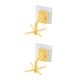 thumbnail image 1 of Inteprter Ganchos de pared de 4 garras, soporte de almacenamiento de herramientas de cocina, colgador giratorio de 360 ° autoadhesivo, Amarillo 2Conjunto, 1 of 6