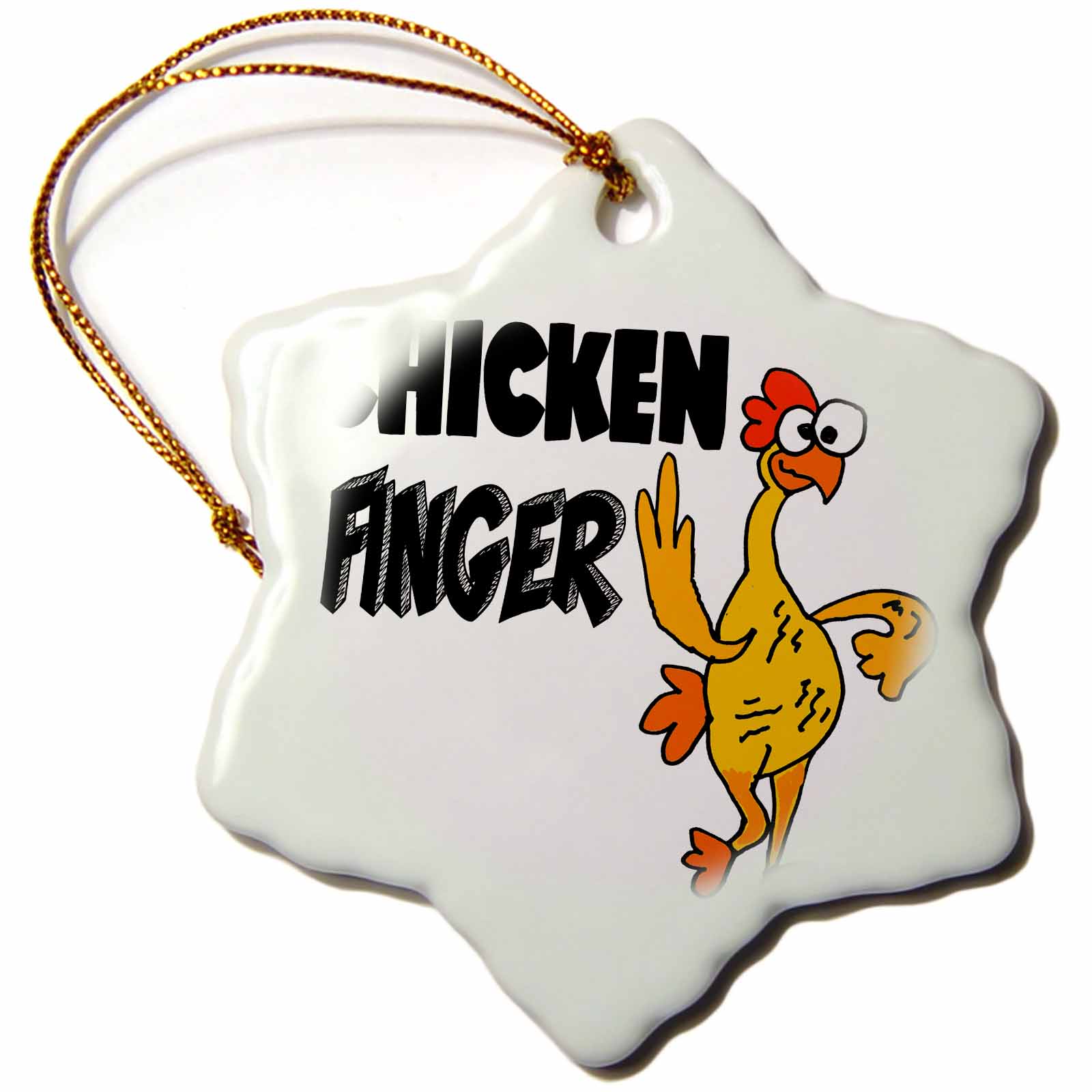 Funny Cute Rubber Chicken Pointing Finger saying Chicken Finger Pun 3