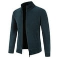 thumbnail image 3 of Herrnalise Men's Fashion Autumn And Winter Stand Collar Sweater Casual Fleece Jacket Navy, 3 of 4