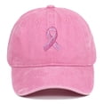 thumbnail image 2 of Peichun Unisex Cancer Awareness Hats Survivor Gifts for Woman Cancer Prevention Month Theme Embroidered Comfy Soft Top Retro Washed Baseball Caps 1-Blue One Size, 2 of 5