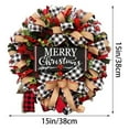 thumbnail image 2 of Buffalo Check Christmas Wreath for Front Door, Merry Christmas Sign with Burlap Ribbon & Red Berries, Outdoor Indoor Holiday Greenery Decor for Entryway, 2 of 9