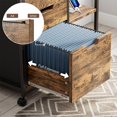 YaFiti File Rolling Wooden File with 3 Drawers, for