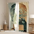 thumbnail image 3 of Homewish Modern Aesthetic Art Curtains Pack of 2 (42x84 Each),Green Plant Curtains Blackout,Retro Geometric Artsitic Bedroom Curtains For Men Women,Ultra Soft Home Decor, 3 of 6
