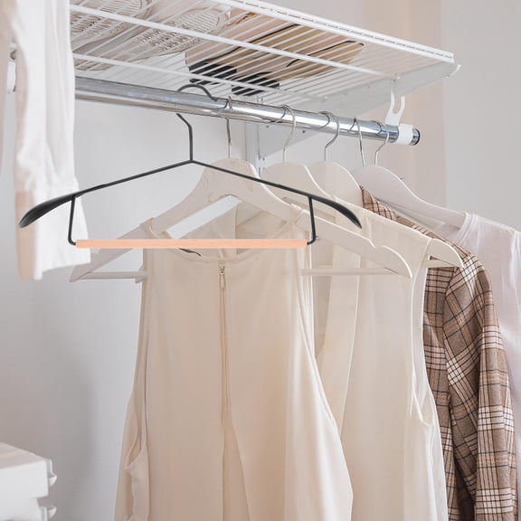 BESTYASH 5Pcs Iron Wood Suit Hangers Clothes Organizer for Home Closet Storage