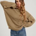 thumbnail image 2 of Edvintorg Womens Sweater Crew Neck Long Sleeve Casual Pullover Knit Sweaters Fall Winter Womens Fashion Khaki M, 2 of 9