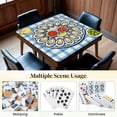 thumbnail image 6 of Mahjong Mat 31.5" x 31.5" Fresh Oysters Ice Cocktail Sauce Lemon Mediterranean Green Olives Blue Non-Slip Noise Reduction Mahjong Tiles Table Cover for Dominoes Poker Card Board and Tile Games, 6 of 6