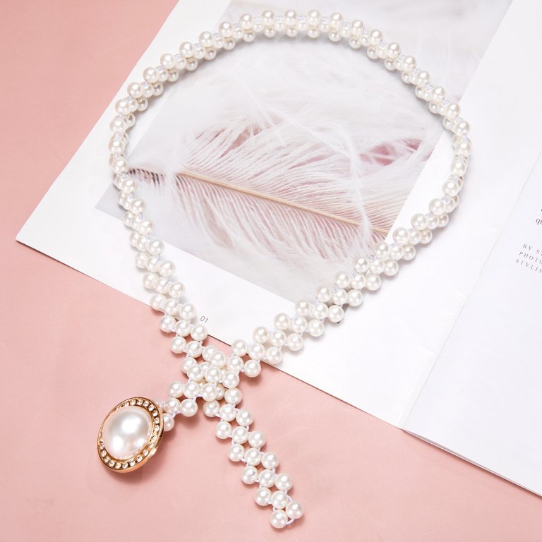 Barry.Wang Pearl Belts Gift Women Off White Waist Chain  display picture 1