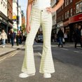 thumbnail image 6 of WERYOUNG School Uniform For Girls Elastic Waist Plaid Flared Leg Trousers Kids Loose Fit Back To School Pants 13-14 Years, 6 of 6