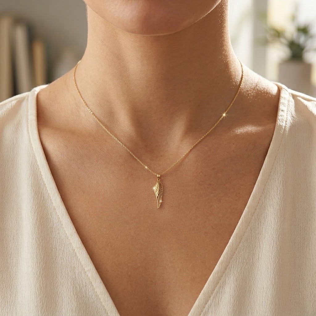 Charm America - Gold Open Angel Wing Charm - 14 Karat Solid Gold