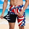 thumbnail image 2 of Stamzod Mens Swim Trunks with Compression Liner Quick Dry Beach Shorts Stretch Bathing Suit Men Swimwear Sky Blue M, 2 of 8