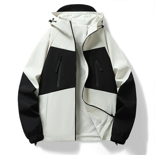 pstuiky camisas de manga larga para hombre, Chaqueta informal de hombre de color liso con capucha, manga larga y bolsillo con cremallera, estilo stormtrooper Tops casuales para hombres s