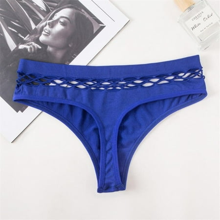 

Abcelit Womens Hollow Out Thong High Waist Panties Female Comfort Breathable Solid Color Underwear
