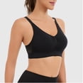 thumbnail image 5 of Women's Plus Size Hollow Out Mesh Sports Bra Wirefree Seamless Thin Padded Yoga Fitness Activewear Black, 5 of 6