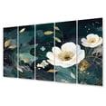 thumbnail image 2 of Designart "Chaotic Beauty in White and Teal Plants I" Floral Metal Wall Decor Set, 2 of 5