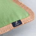 thumbnail image 5 of Phantoscope Linen Tassel Trimmed Farmhouse Series Decorative Throw Pillow, 18" x 18", Green, 1 Pack, 5 of 7