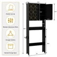 thumbnail image 4 of HLR Over The Toilet Storage Cabinet, Bathroom Above Toilet Storage Cabinet with Doors and Adjustable Shelves, Black, 4 of 6