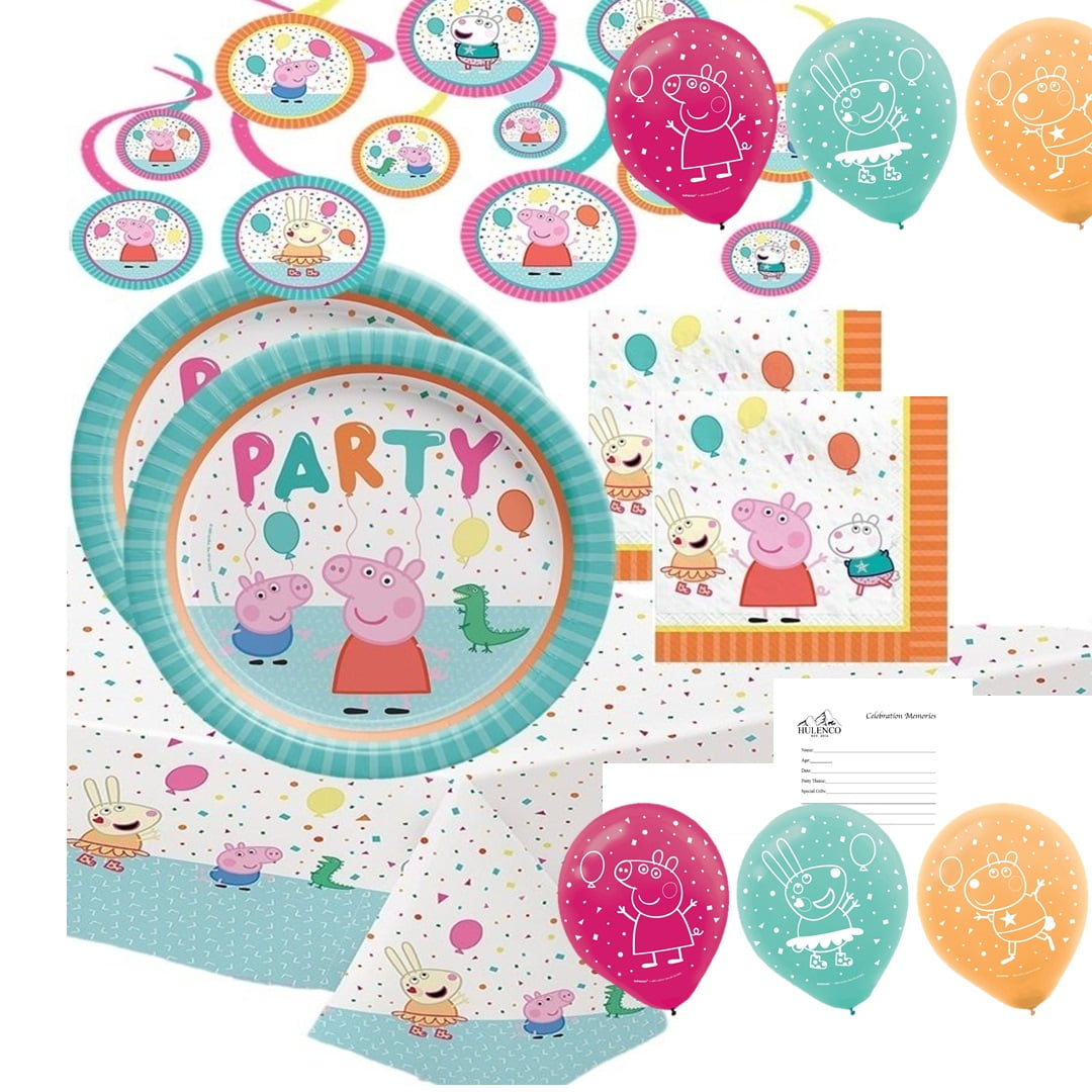 1st Birthday Tableware Train-Themed Birthday Blue Orchards Train Standard Party Packs Baby Shower Supplies 65+ Pieces for 16 Guests!