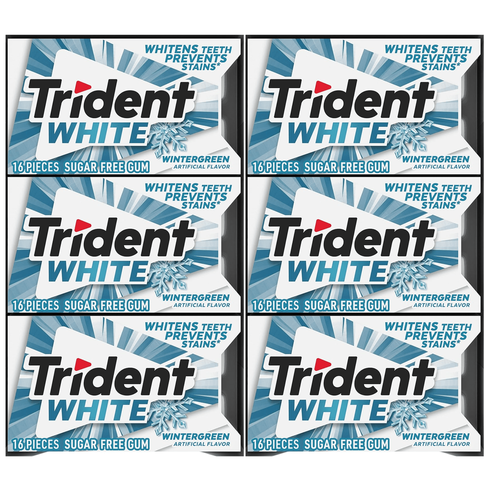 Trident White Wintergreen Sugar Free Gum 18 Packs of 32 Pieces (288 Total Pieces) DOUBLE UP AND SAVE