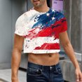 thumbnail image 2 of Camisas de Manga Corta de los Hombres, Moda Verano Ocio Impresión, Cuello Redondo Cultivo Manga Corta Superior, 2 of 9