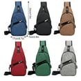 thumbnail image 4 of Qarigey Riñonera impermeable de tela para hombre, bandolera multifuncional y resistente al desgarro, riñonera para hombre Bolsas de mensajero y de hombro Negro, 4 of 6