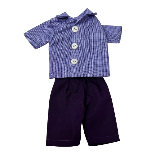 Ken & GI Joe Doll Outfit – Purple Plaid Shirt and Shorts Set